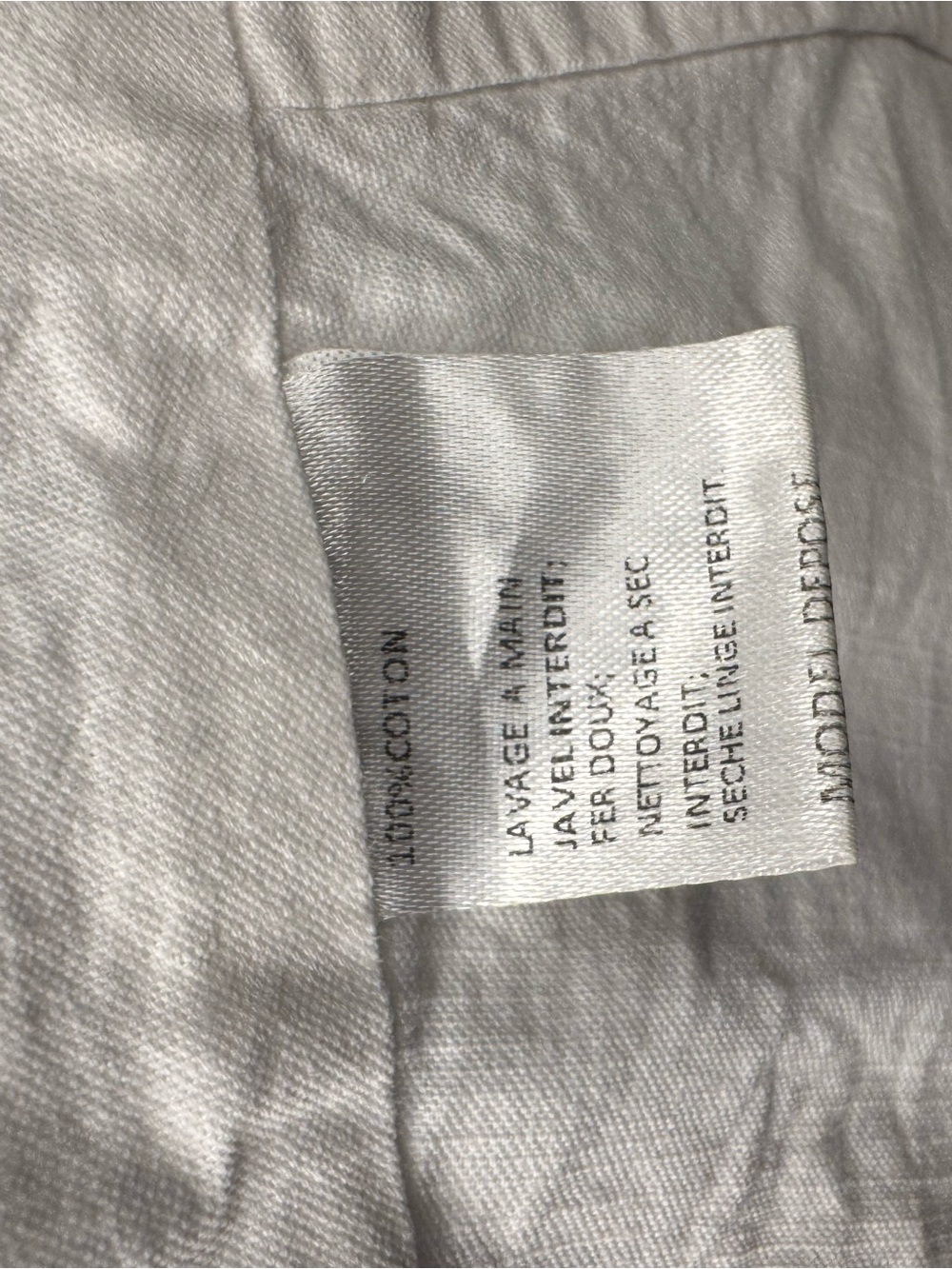 Lucy Wang White 100% Cotton Button Back Crop Top Size Small - Picture 4 of 4